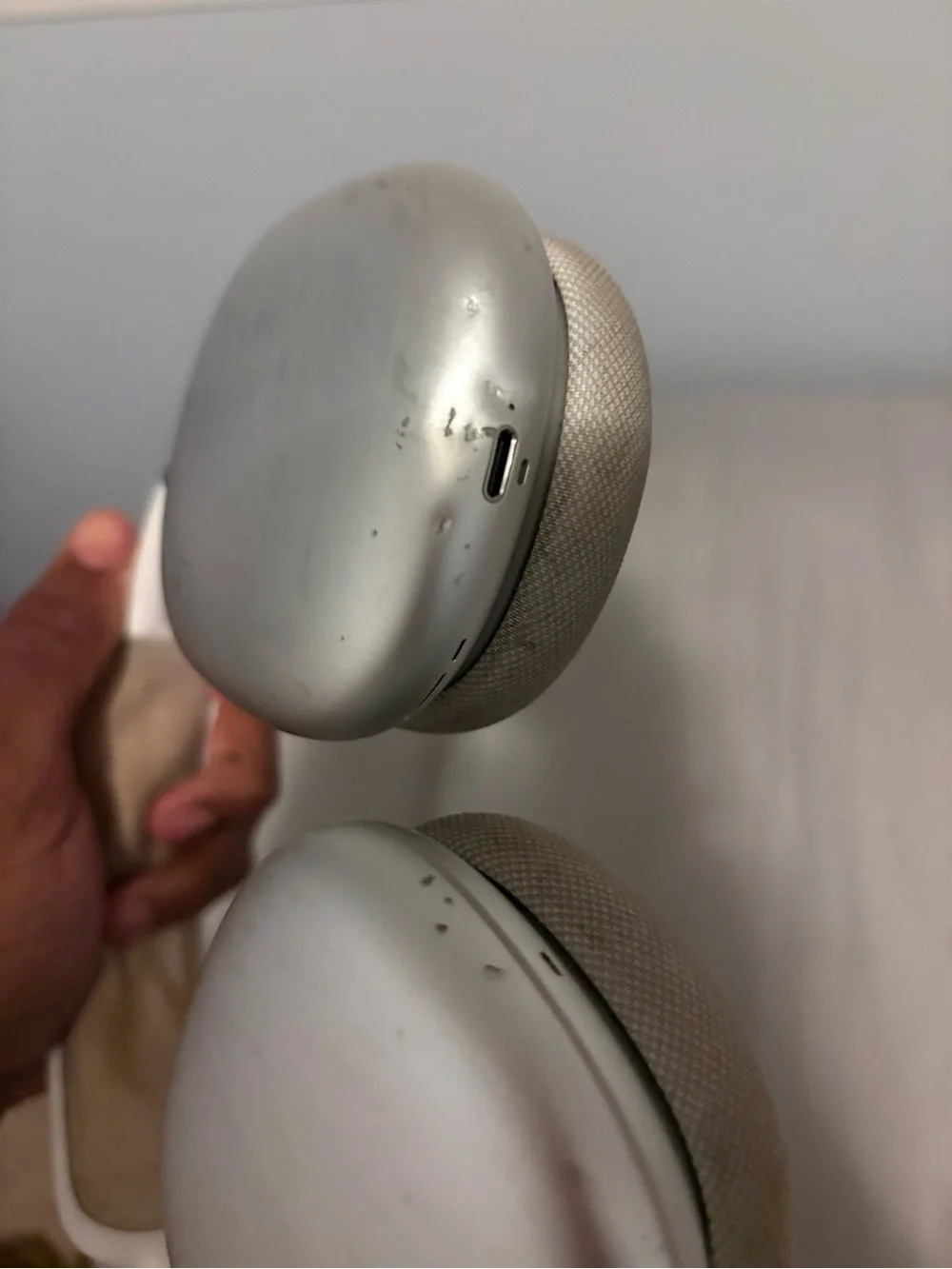 Apple Over-Ear Headphones in Silver and White